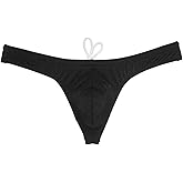 JAXFSTK Men's Swim Briefs Sexy Bikini Swimsuit Thong Drawstring Swimwear Solid Shiny Swimming