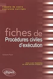 Fiches de procédures civiles d'exécution