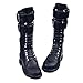 MagiDeal Black 1/6 Scale lace Up Buckle Flat Long Boots Shoes for 12 inch Female Action Figure Body