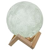 [AG 3D] Big Moon Lamp Night Light with Stand 5.9in Large 3D Childrens Lunar Rechargable USB Battery For Kids and Nursery Moonlight Nightlight Lamp Beautiful 3D Moon Light