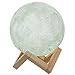 [AG 3D] Big Moon Lamp Night Light with Stand 5.9in Large 3D Childrens Lunar Rechargable USB Battery For Kids and Nursery Moonlight Nightlight Lamp Beautiful 3D Moon Light