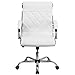 Flash Furniture Merideth Mid-Back Designer White LeatherSoft Executive Swivel Office Chair with Chrome Base and Arms