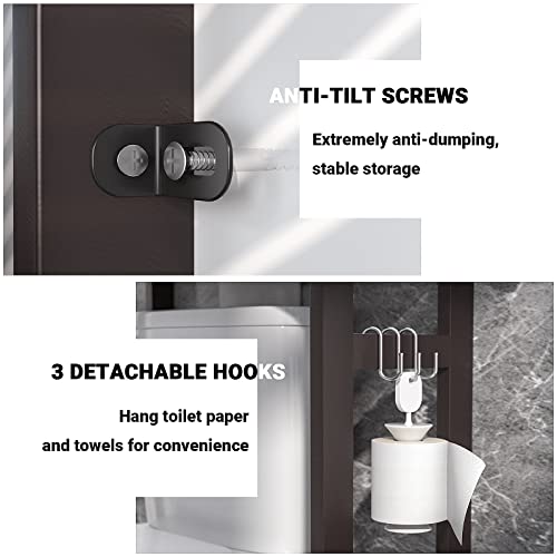 Homykic Over The Toilet Storage, Bamboo 3Tier OverTheToilet Space Saver Organizer Rack