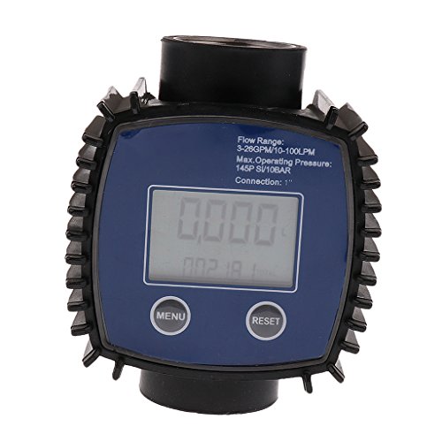 MagiDeal Turbine Fuel Diesel Gasoline Kerosene Oil Oval Gear Digital Flow Meter 1''