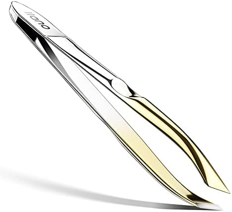 Glarks 12er-Set Augenbrauenpinzetten Aus Edelstahl – Schwarz, Schräge Spitze, Für Präzises Zupfen