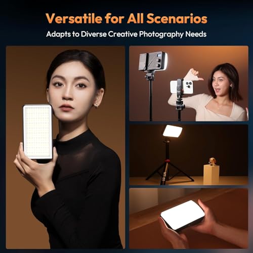 ULANZI LM-P40 Bi-Color LED Video Light, 2700-6500K 40W Portable Camera Light, 5000mAh Rechargeable Battery, 8 Scene Modes, Mini Studio Lighting for YouTube, Vlogging, Live Streaming, Photography