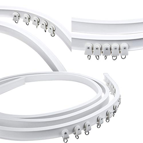 Datttcc Alloy Plastic Windows and Balcony Curtain Track Soft Curved