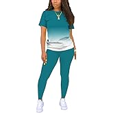 Mrskoala Women Two Piece Outfits Summer Sweatsuits Matching Jogger Sets Tracksuit Blue L