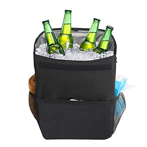 Jizfmion Car Trash Can Collapsible Waterproof and Leak-Proof Liner Washable Car Garbage Can Hanging in The Car Front Headrest and Behind The Console Use(Small)