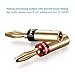POWERADD 6 Pairs Fast-Lock Banana Plugs, Corrosion Resistant 24K Gold Plated Connectors (Closed Screw Type) for Musical Audio Speaker Wire, Wall Plate, Audio/Video Receiver