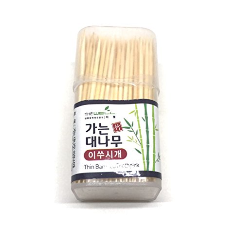 High Quality Bamboo Wooden Thin Toothpicks with Holder, 3 Packs x 300 pcs - Thumbnail 3
