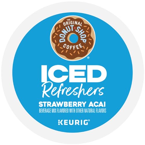 THE ORIGINAL DONUT SHOP ICED REFRESHERS, STRAWBERRY AÇAÍ FLAVOR, KEURIG SINGLE SERVE K-CUP PODS, 20 COUNT