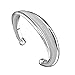 Willsa New Fashion Jewelry 925 Sterling Silver Womens Charm Bangle Bracelet for Gift Wedding Party Decor (Sliver)