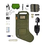 gearrific Tactical Christmas Stocking Pre-Filled with Gifts for Him, Soldiers, Military or Survivalists (32-Piece Set (Green))