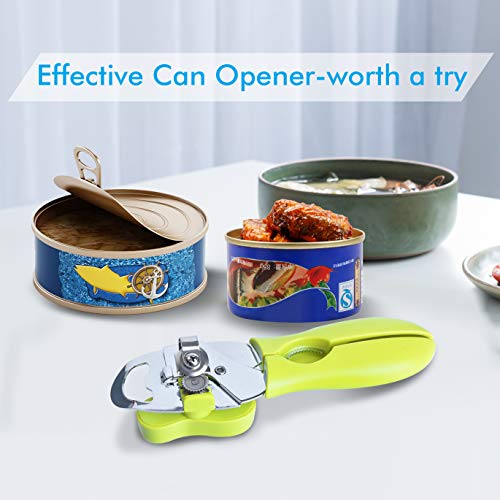 HooSeen Manual Can Opener Stainless Steel and Durable Sharp Edge Metal Blades Heavy Duty Can Opener With Ergonomically Designed Handle - Thumbnail 5