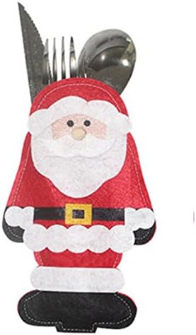 1 Pcs Santa Knife Fork Cutlery Bag Covers Holder Party Table Centerpieces Christmas Decorations