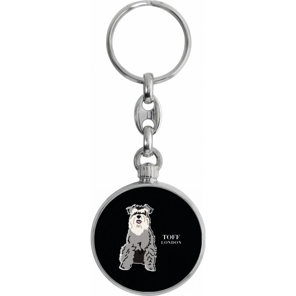 Toff London Grey Miniature Schnauzer Dog Keyring