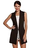 Meaneor Women's Oversized Open Longline Sleeveless Duster Blazer Jacket Coat