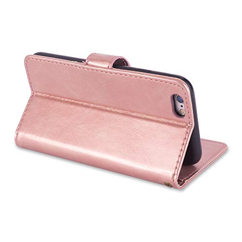 Scheam iPhone SE 5SE 5 5S Wallet Case, [Folio Style ] Premium iPhone SE 5SE 5 5S Card Cases Stand Feature Compatible with iPhone SE 5SE 5 5S [Rose Gold ] Leather Cases Flip Cover with - Thumbnail 4