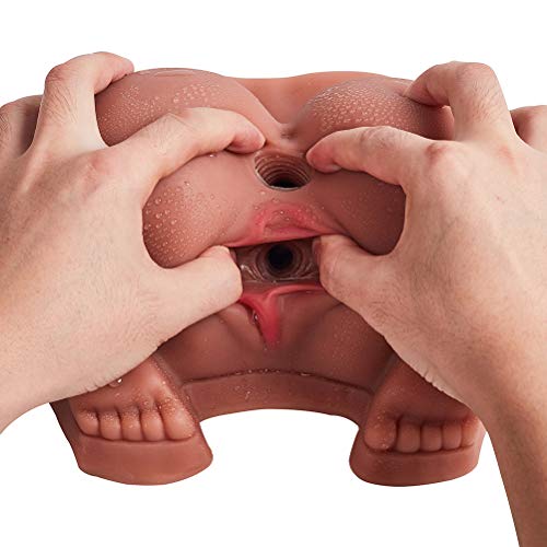Einkyou 5.07Pounds Lifelike Size Entiity Silicone Live Doll Full Size Women Body Torso - Realistic 3D Men Male Adult Toy with 2 Elastic Channels Realistic Shape Tan