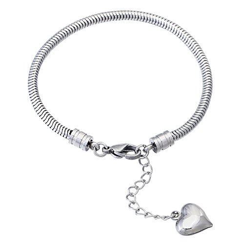 N joy stainless steel snake chain with screw end, european style …