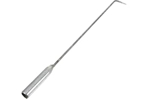 HOODANCOS Long Handle Metal Fireplace Poker with Hook for Indoor Outdoor Fire Pit and Camping Fireplaces
