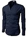 H2H Mens Classic Dress Slim Fit Shirts Breathable Long Sleeve of Various Styles