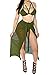 Kisscy Women's Halter Neck Cut Out Bikini Set Swimwear with Mesh Maxi Skirt
