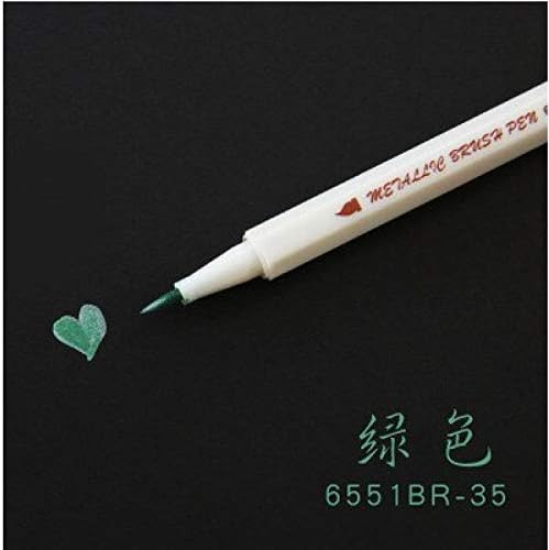 2 Pcs/lot Metallic Brush Marker Pen Scrapbooking Crafts Soft Brush Pen Drawing Art tionery School Supplies