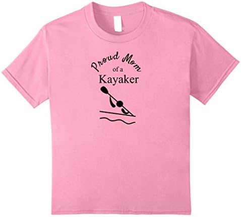 Kids Proud Mom of a Kayaker T-shirt 8 Pink