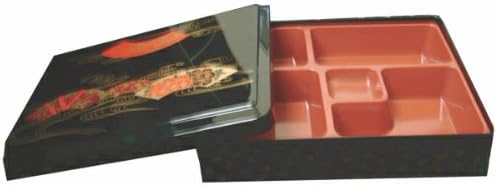 Lacquer Bento Lunch Box Removable Tray w/5 Compartments *Decorative Exterior
