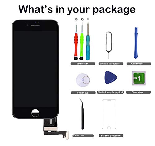 for iPhone 7 Screen Replacement Black Touch Screen Digitizer LCD Display for iPhone 7 Frame with Repair Tools (iPhone 7, Black) - Thumbnail 4