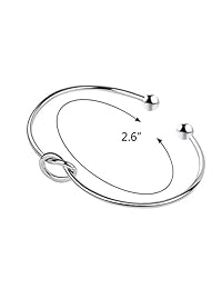 ANBALA Pulsera de nudo de amor, pulsera de dama de honor, pulseras de regalo, pulsera elástica para dama de honor, tono plateado, juego de 3 4 5 6 7 8