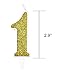 Birthday Candles Big Number Gold Candle Cake Topper Decoration Numeral First Birthday Candle (Gold, Number 1)