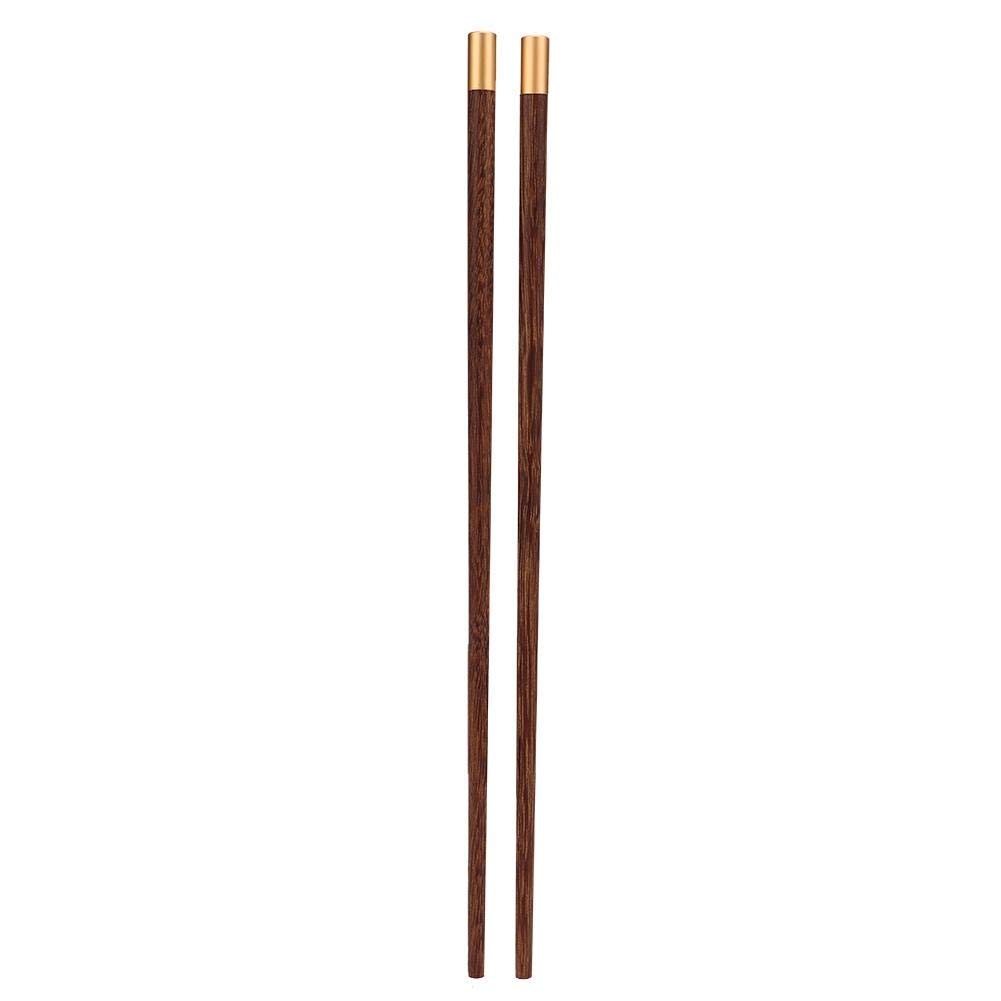 Atyhao 5 Pairs Handcraft Reusable Chopsticks Set, Wenge Wood, Dark Brown