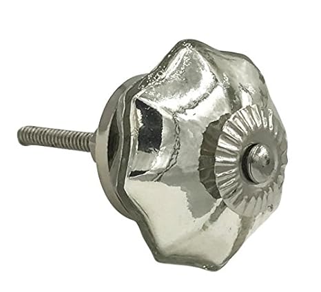 Mercury Glass Distressed Chrome Silver Harrdware Dresser Knob