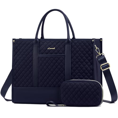 LOVEVOOK Laptoptasche Damen 17 Zoll, Wasserdicht Arbeitstasche Handtasche Groß Schultasche Shopper Tasche Aktentasche Lehrertasche, Leder Tote Bag Not