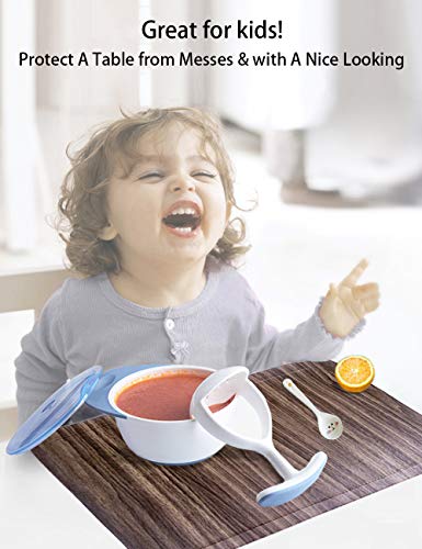 Alpiriral Dining Placemats Set of 4 Heat Resistant Placemats Easy to Wipe Off Scrub Vinyl Placemats Washable Table Mats Protect A Table from Messes & with A Nice Looking in Brown - Thumbnail 4