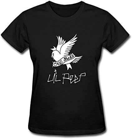 VR4U LIL-PEEP Women's Cotton T-Shirt Fashion Slim-Fit Tees Black XL