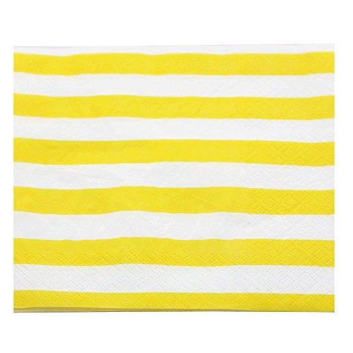 Youmewell Disposable Paper Party Napkins Yellow Gingham 60 Count