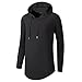 UNRESTRAINED Mens Hipster Hip Hop Longline Side Zipper Long Sleeve T Shirt