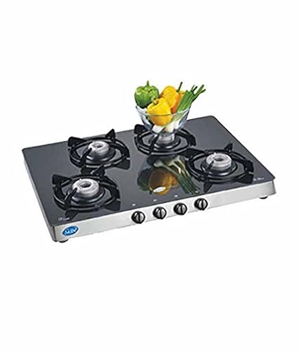 Glen Glass 4 Burner Gas Stove, Black (GL1048GTAUTO)