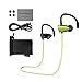 Monstercube Bluetooth Headphones Wireless Phoenix In Ear Earphones with Mic Stereo Sports Sweatproof Earbuds for Running, Gym, Yoga(Bluetooth 4.1, Secure Ear Hooks Design, 6 Hours Play)-Green