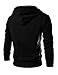 4BH Mens Casual Luxury Buckle Hoodie Slim Cotton Sweatshirts BLACK US L(Tag size 2XL)