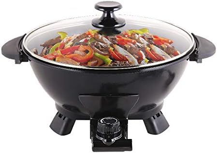YIZAO Electric Skillet, Electric Pan, Electric Hot Pot, Cast Aluminum Pot Body with Non-stick Surface Dia 11.8inch Depth 3.9inch
