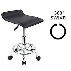 KKTONER Square Height Adjustable Rolling Stool with