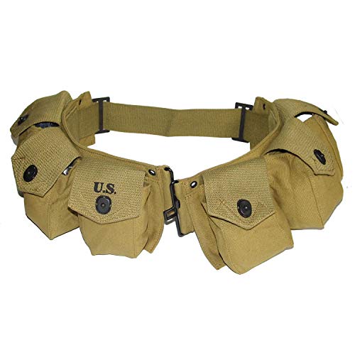 ANQIAO Reproduction WW2 WWII US M1937 Bar Belt 6 Pockets