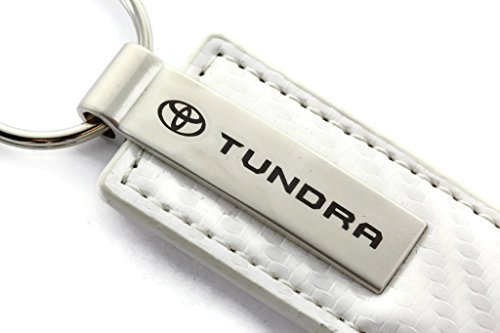 Toyota Tundra White Carbon Fiber Leather Key Chain Metal