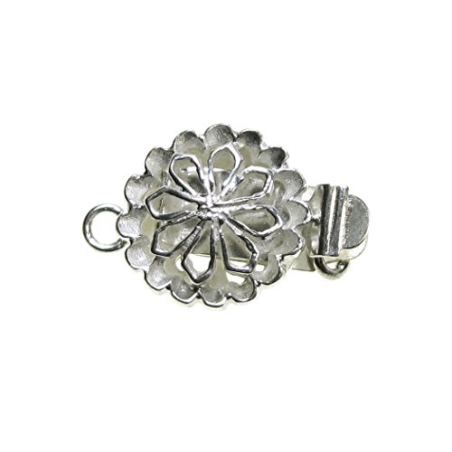 1 pc 925 Sterling Silver Spring Daisy Flower 1 Strand Love Heart Pearl Box Clasp 16mm Connector Switch / Findings