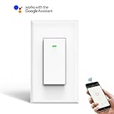WI-FI Smart Wall light switch [1 Pack], OMOTON Wireless Timing Switch Outlet compatible with Amazon Alexa and Google Assistant, No Hub Required, Natural Wire Required, App Control from Anywhere